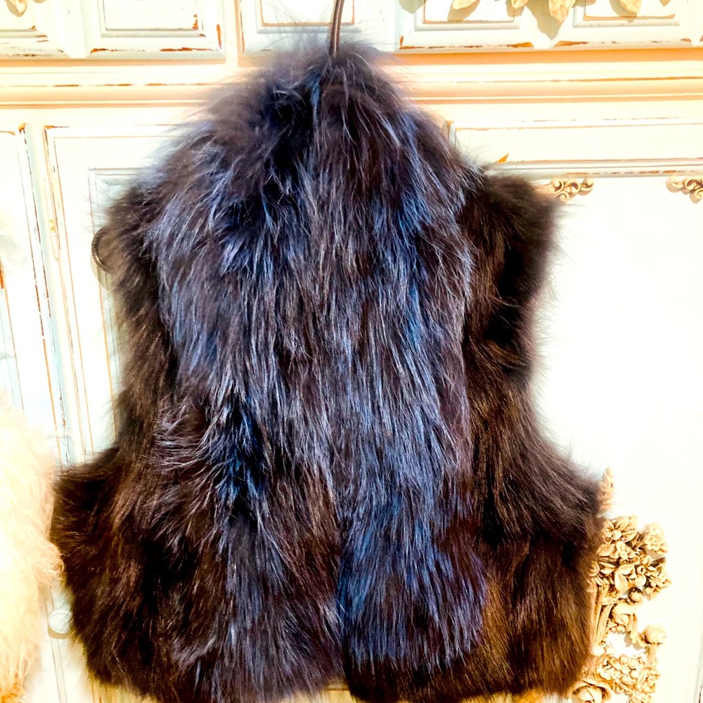 Authentic blue fox fur vest
